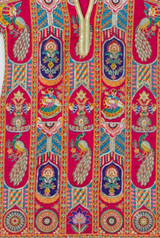 Men's Premium Red Peacock Print Designer Kurta Only